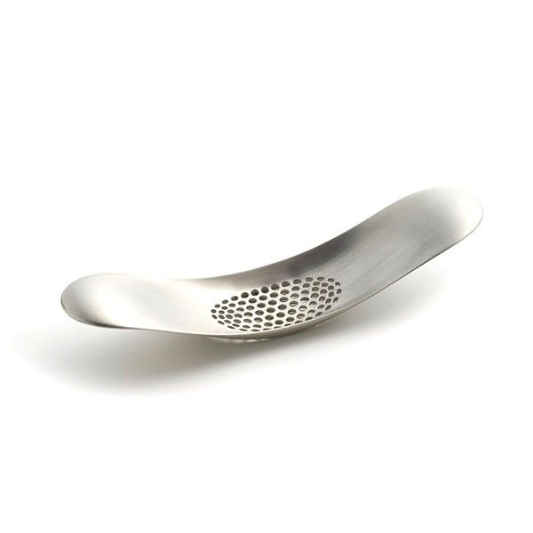 Steel garlic press