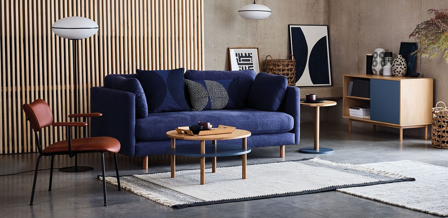 Sofa in modern Scandinavian style