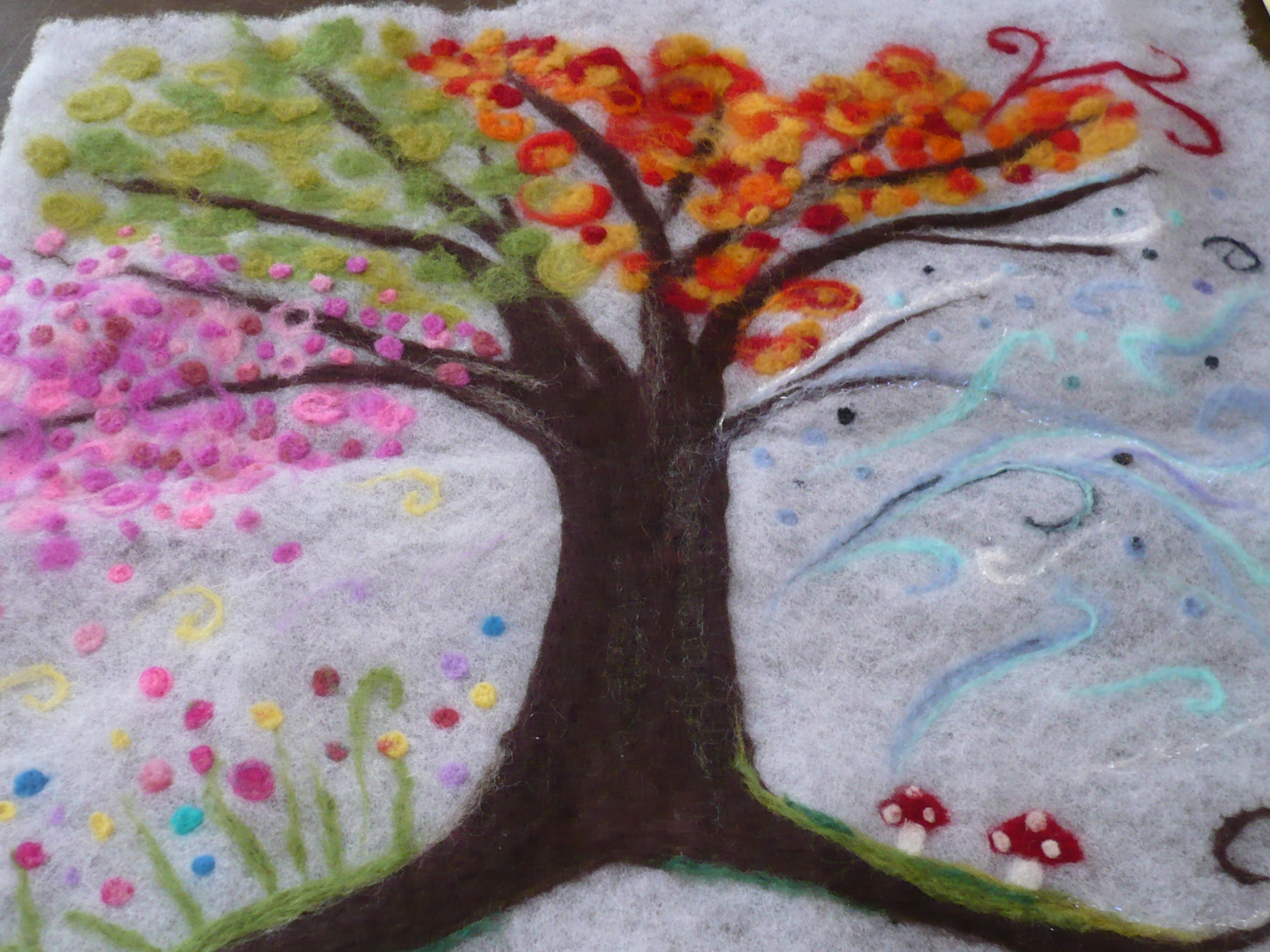 Felt tree painting