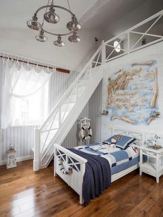 nautical style curtains for a children's room