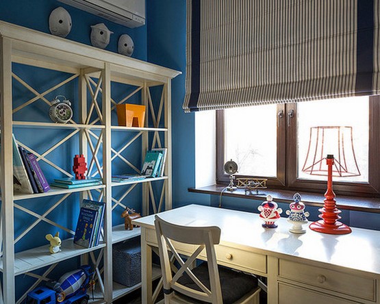 nautical style curtains for a teenager's room