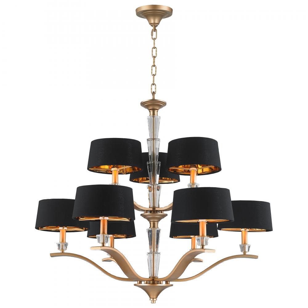Art Deco chandeliers with black shades