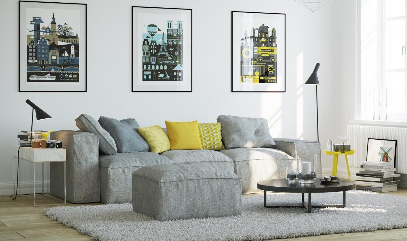 Classic sofa in Scandinavian style