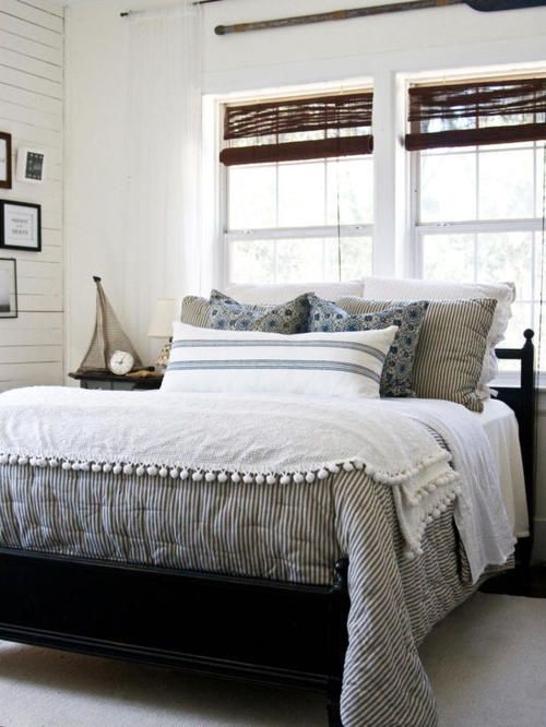 nautical style curtains in the bedroom