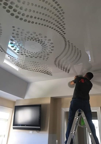 suspended ceilings with metallic effect