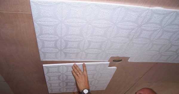 polystyrene foam tiles for the ceiling of a balcony or loggia