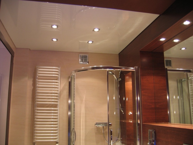 suspended ceiling in the bathroom