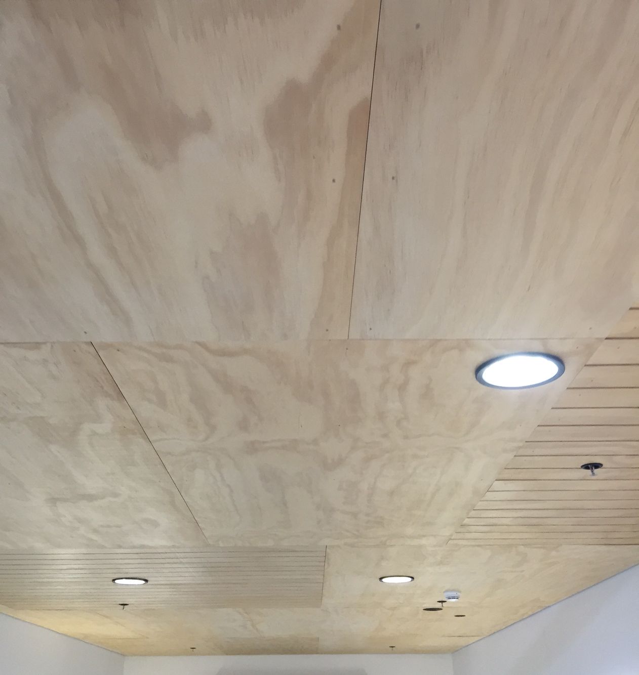 ceiling made of chipboard sheets on a balcony or loggia