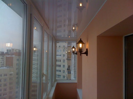suspended ceiling on a balcony or loggia
