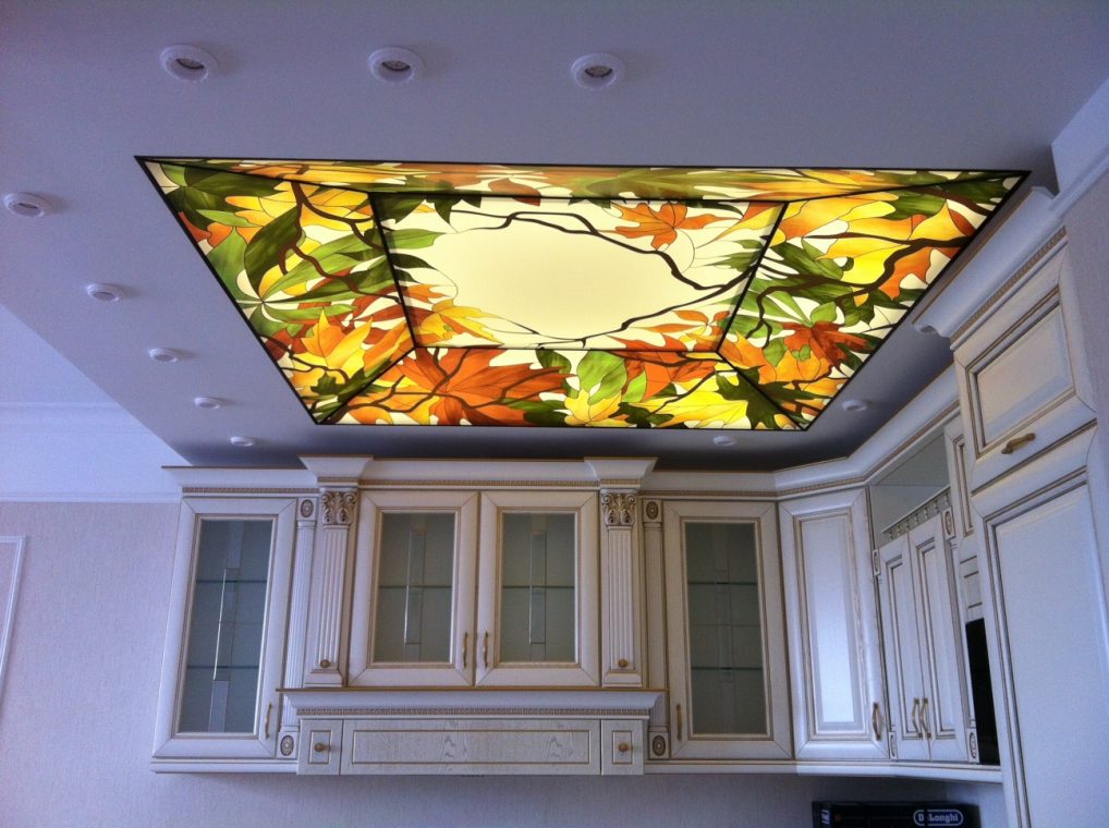 stretch ceiling with photo printing