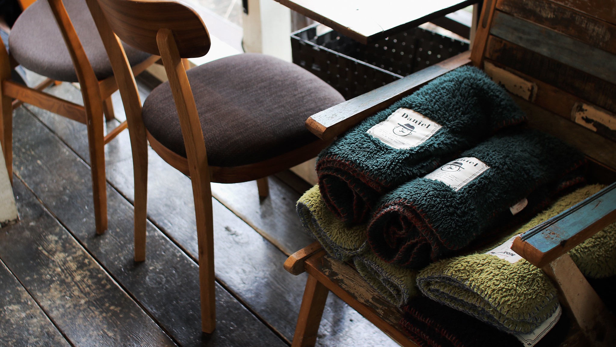 Blankets lying on a chair