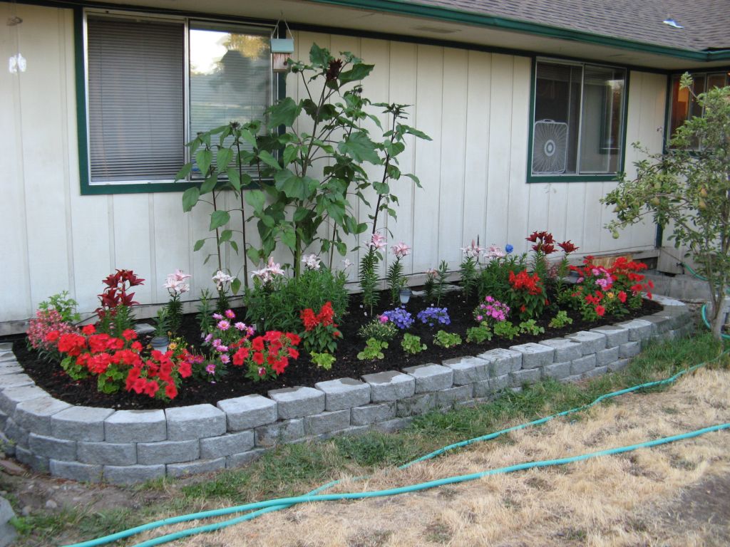 Flowerbed under the window
