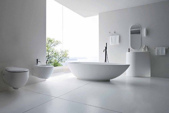 white bathroom in minimalist style