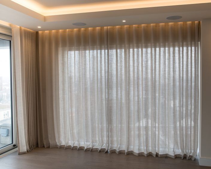 curtains under the ceiling