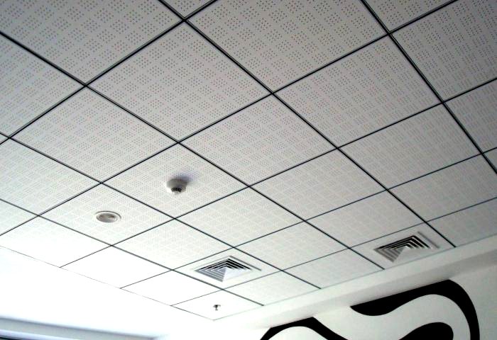 Armstrong ceiling in the kitchen