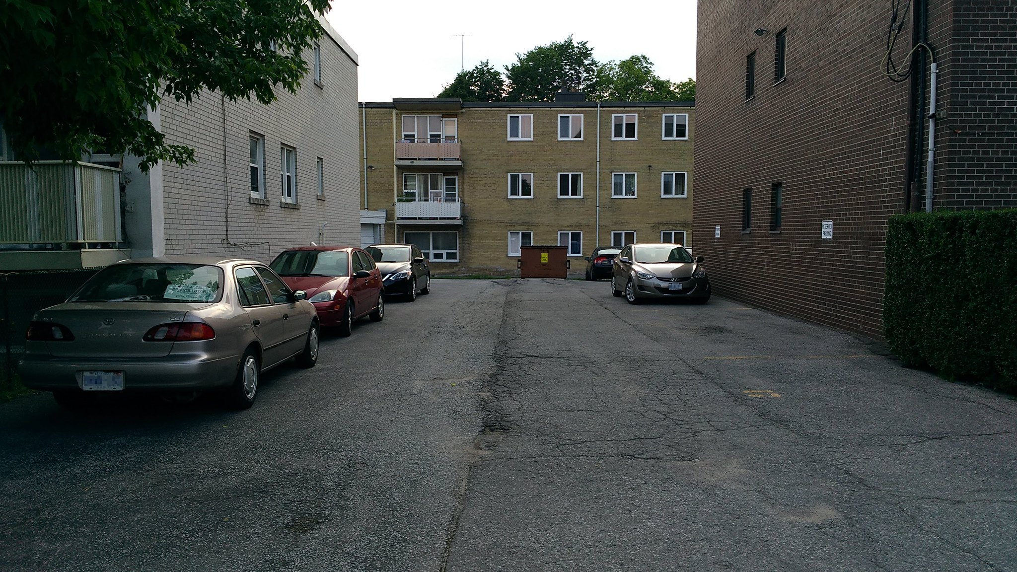 Parking spaces near the house