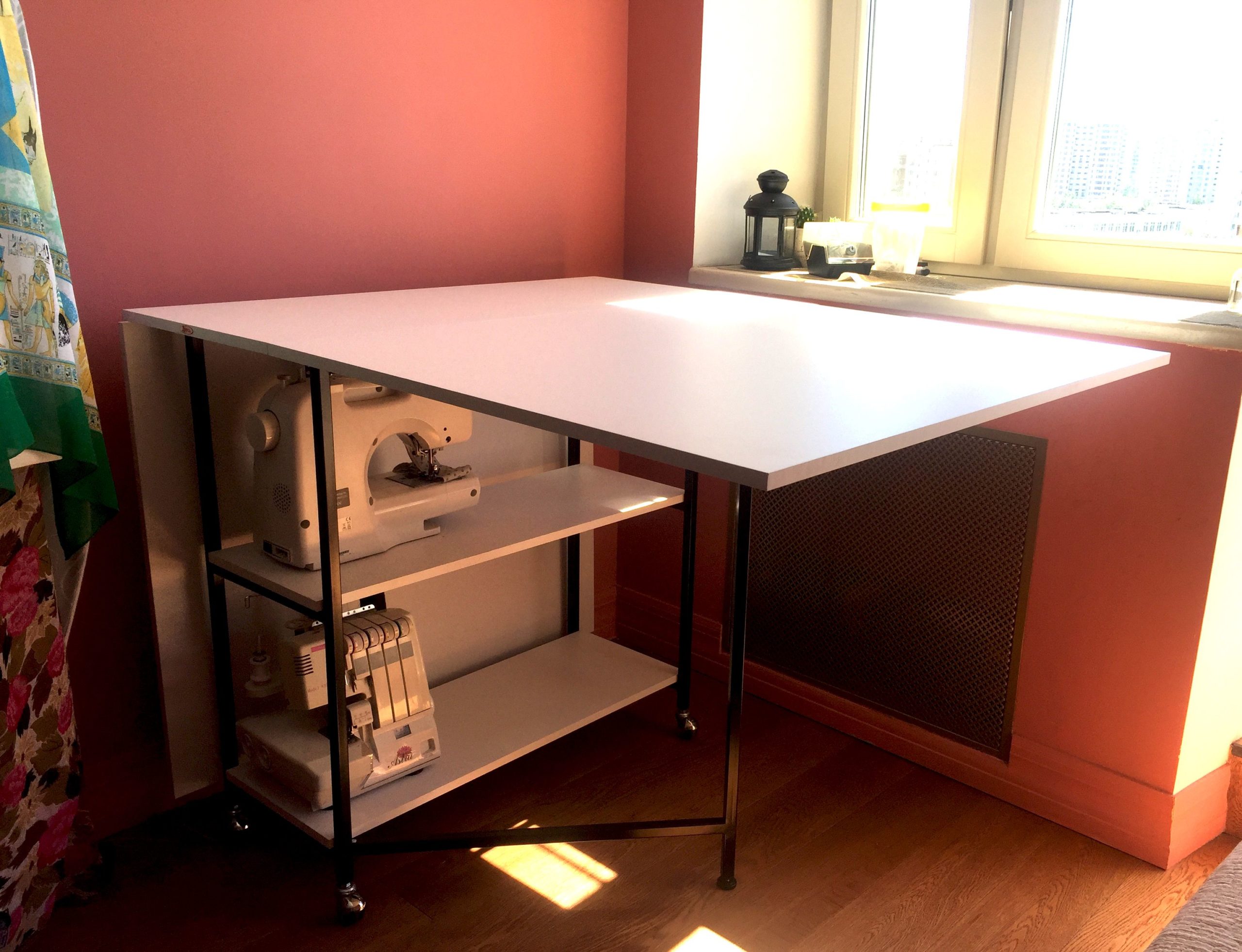 Shelves under the table