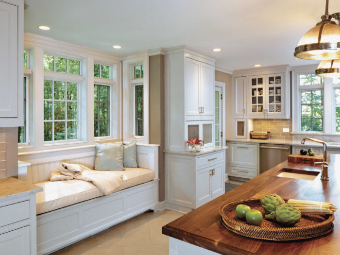 Sofa in the kitchen.