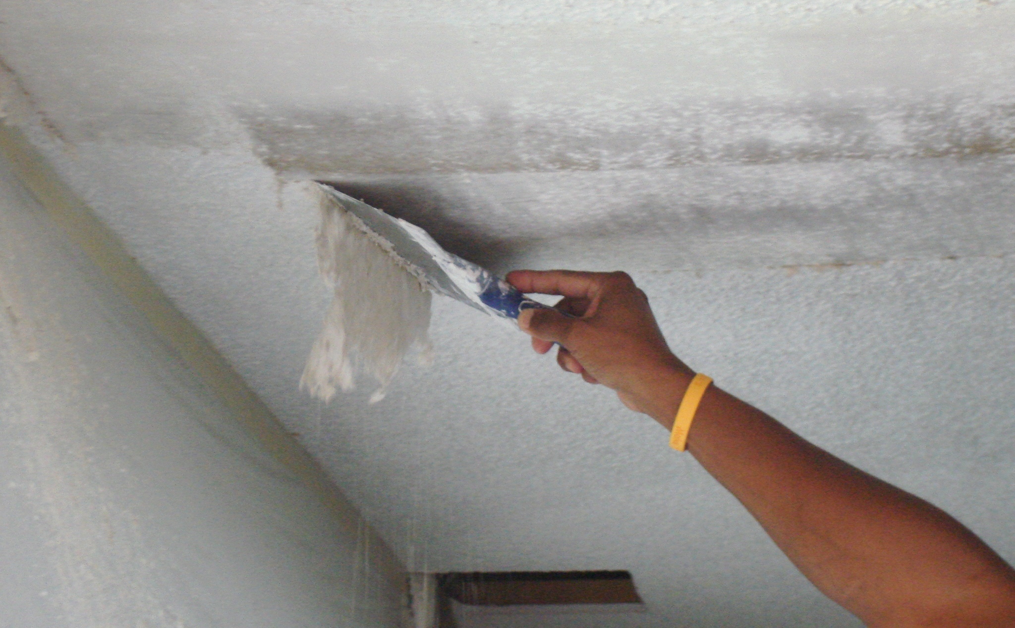 removing old whitewash from the ceiling