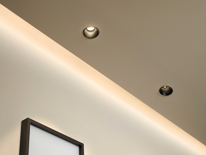 spotlights on a suspended ceiling