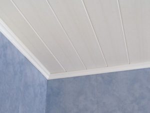 Plastic panels for the ceiling.