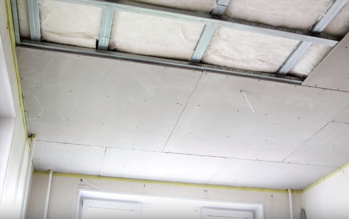 Drywall with sound insulation.