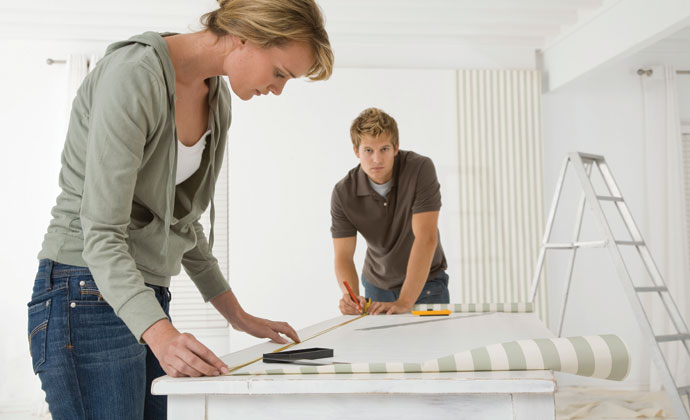 cut the wallpaper before gluing