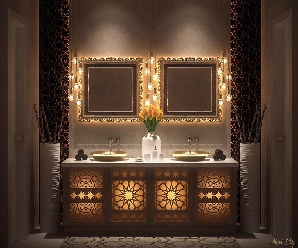 Moroccan style bathroom.