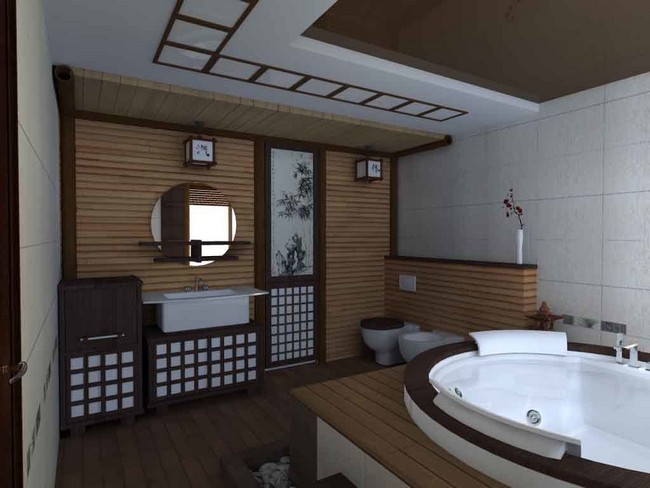Japanese style bathroom.
