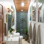 Bathroom design in art deco style with photo