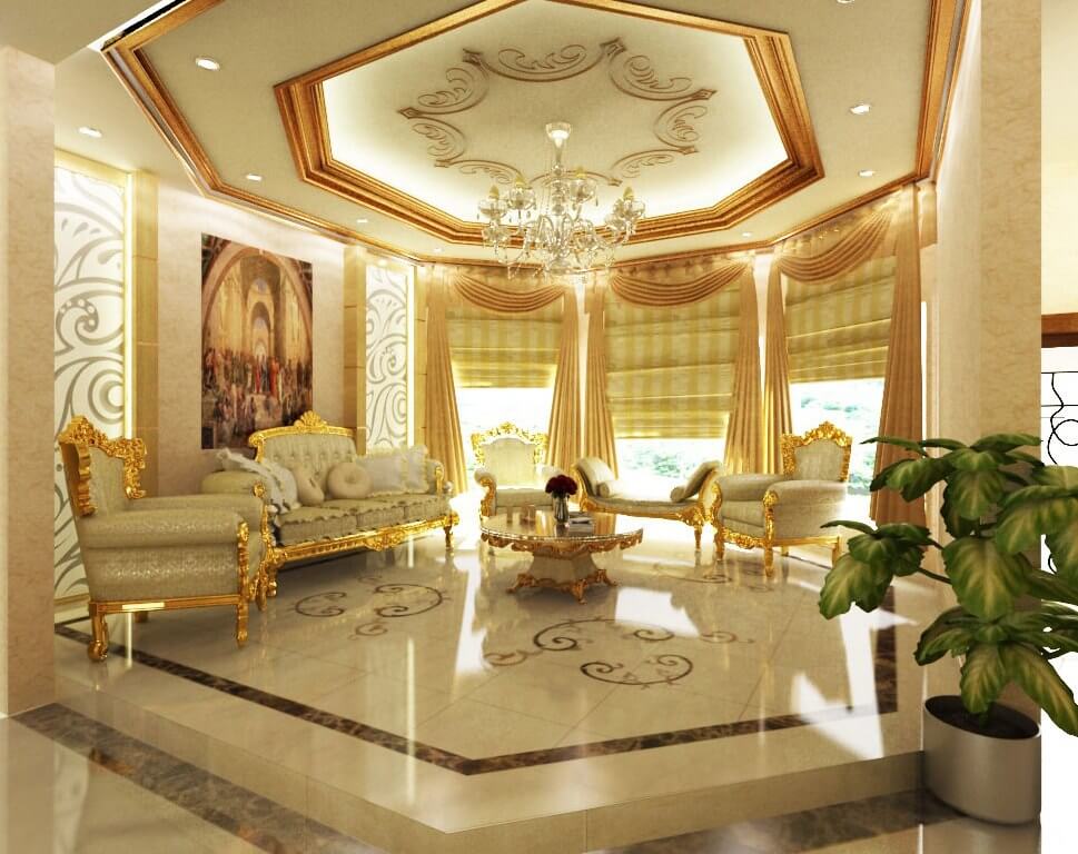 Luxurious oriental interior.