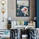 Living room design in art deco style with photo