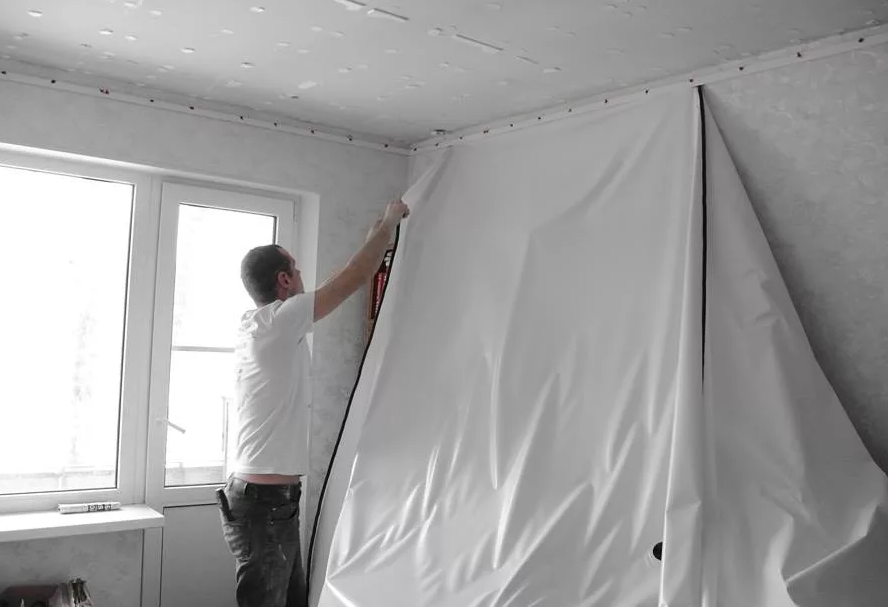 Removed suspended ceiling.