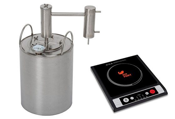 Distiller and stove.