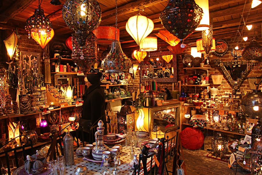 Oriental lamps.
