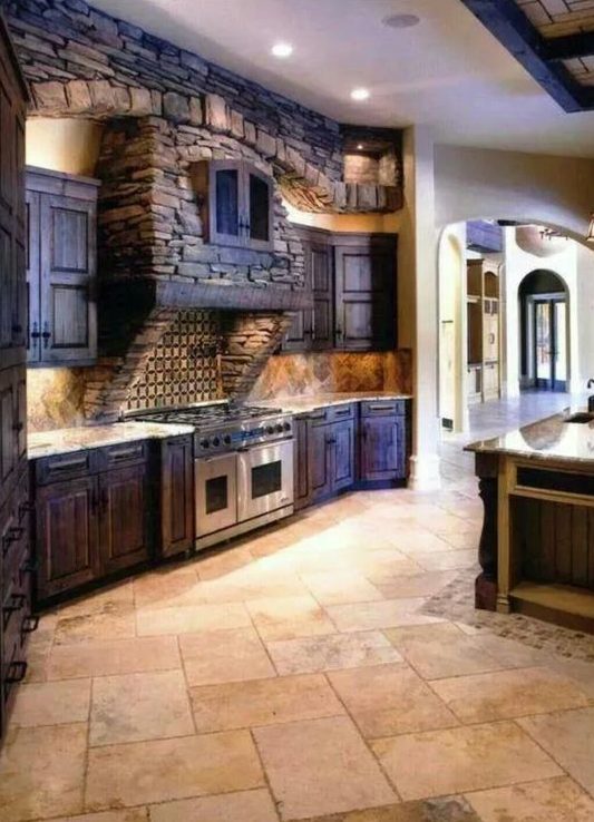 Finishing the kitchen floor.