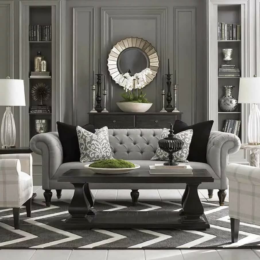 Living room design in art deco style with photo