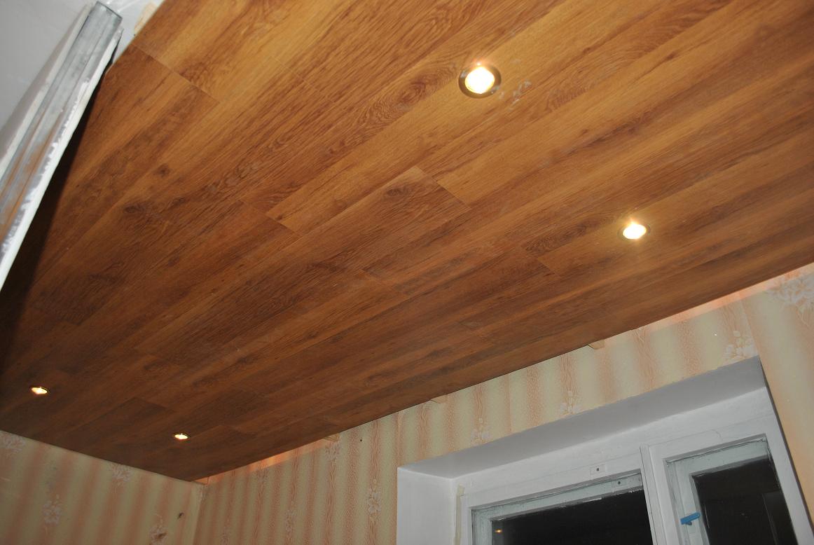 Laminate on the ceiling.