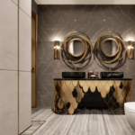 Bathroom design in art deco style with photo