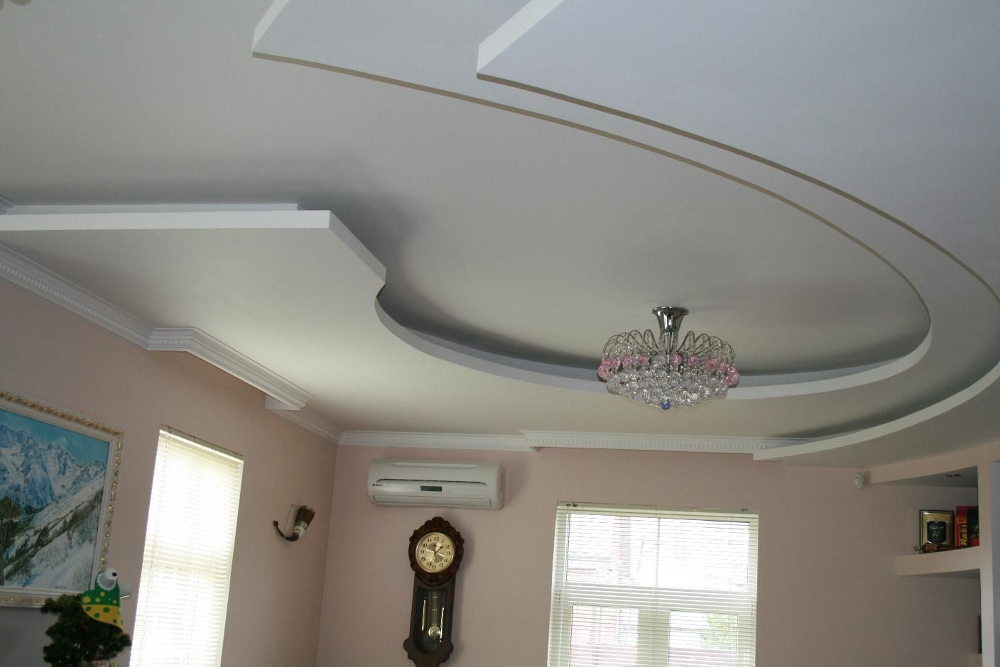 two-level plasterboard ceiling