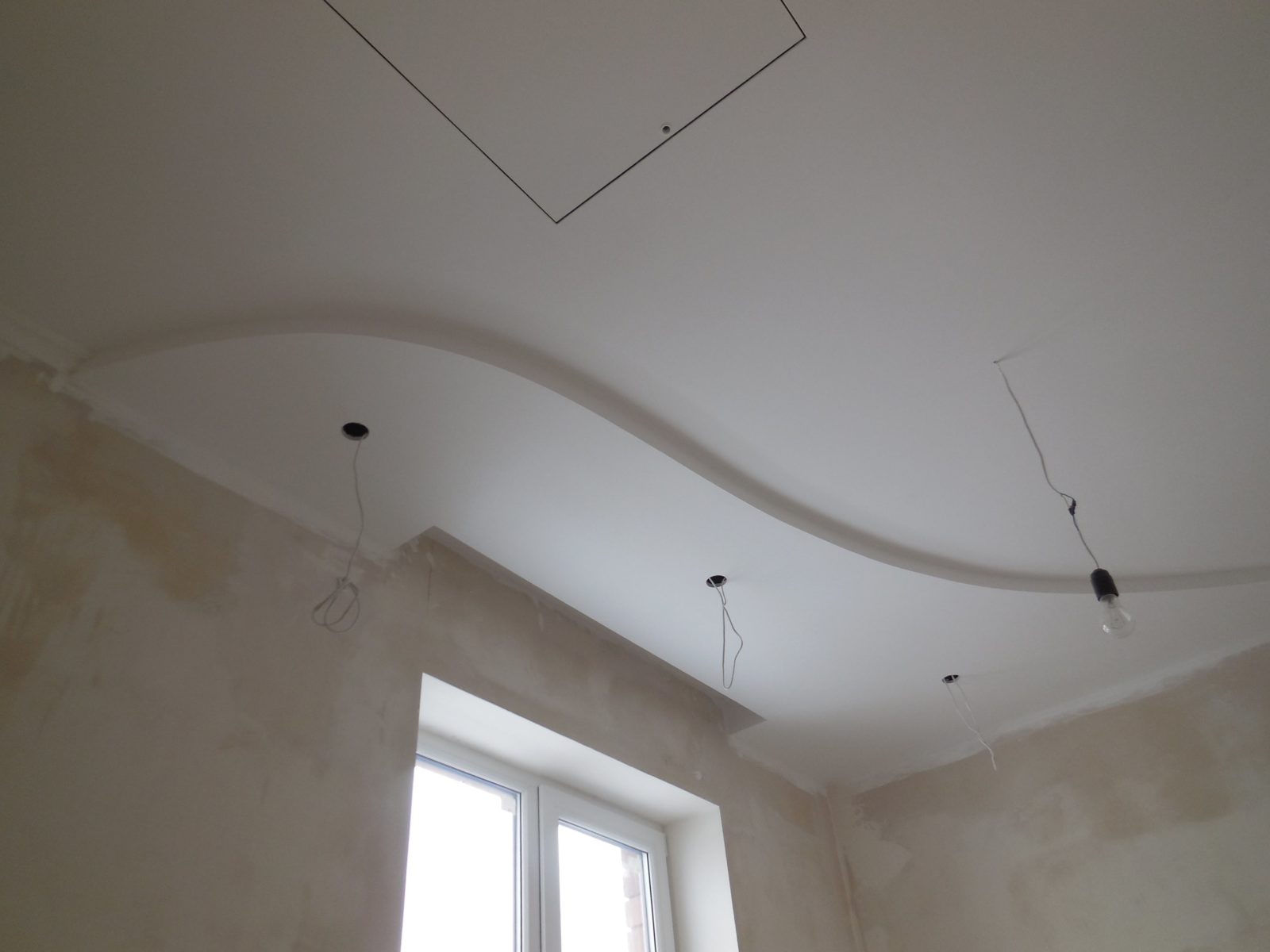 two-level plasterboard ceiling