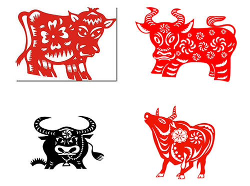 bull stickers on the window for the New Year