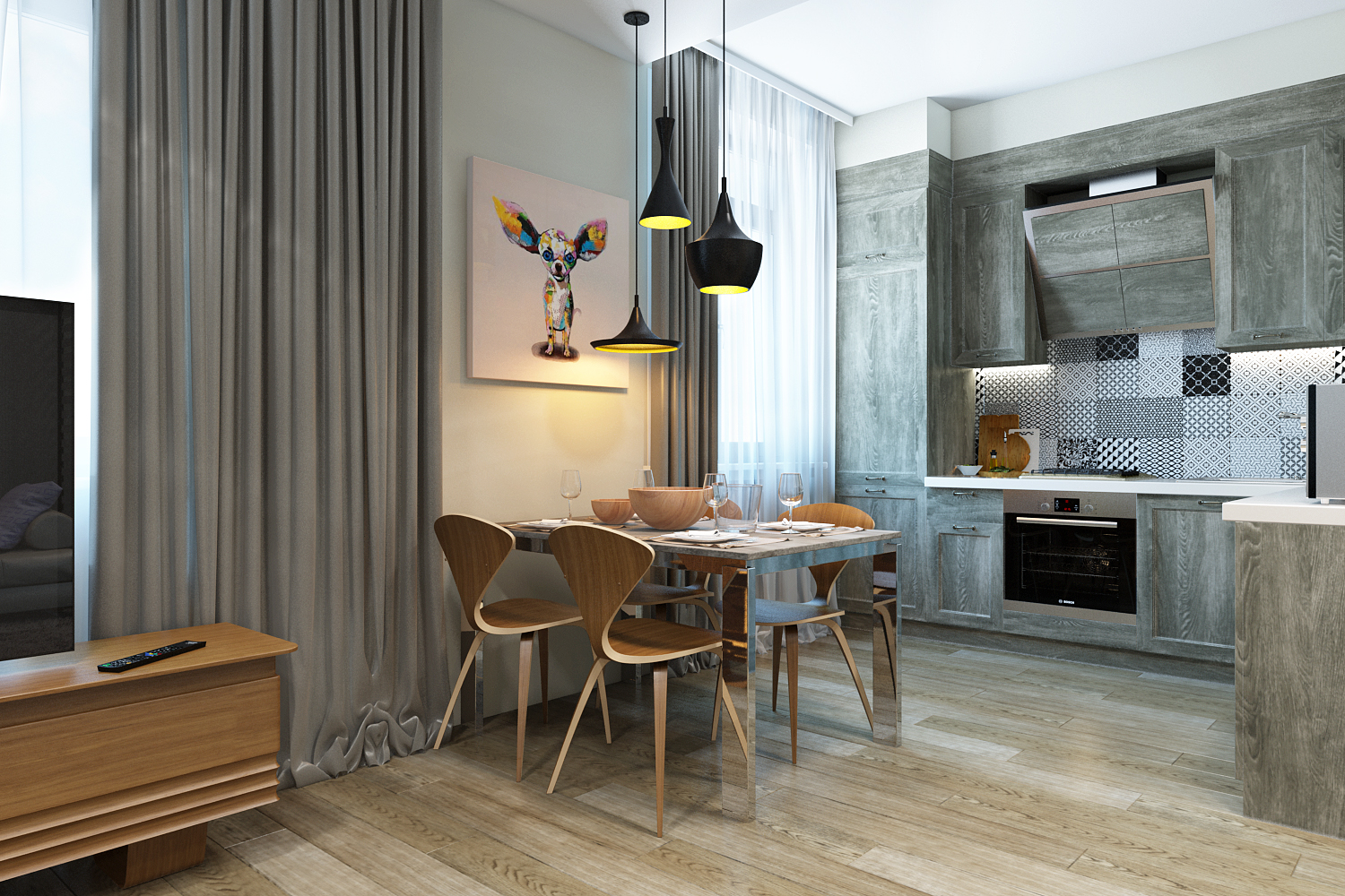 Gas in the kitchen-living room