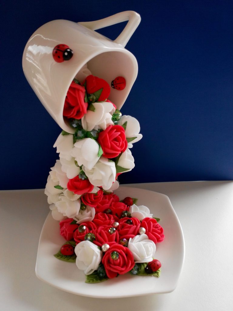 floating cup with flowers