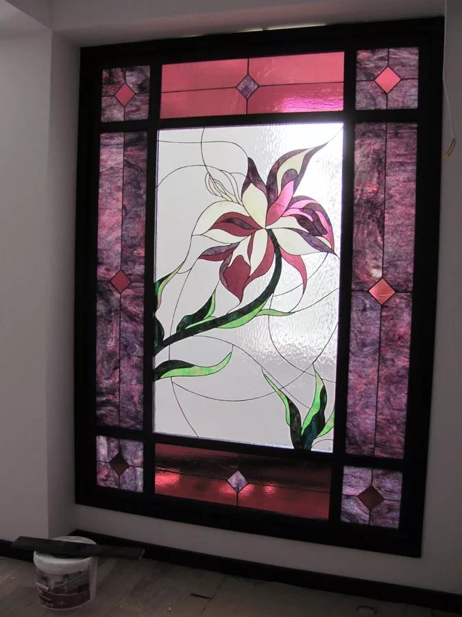 stained glass floral partition