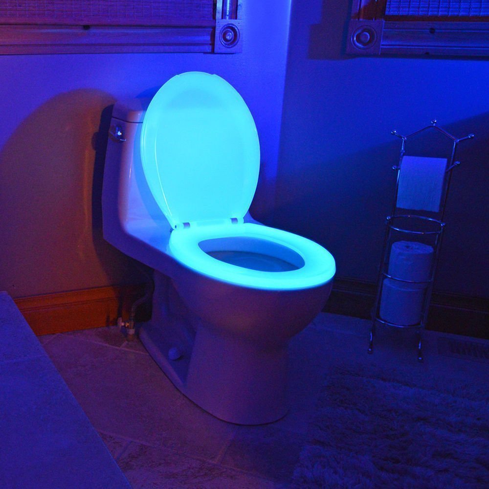 LED strips on the toilet
