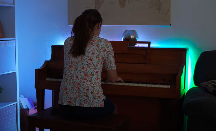 Piano lighting with LED strips