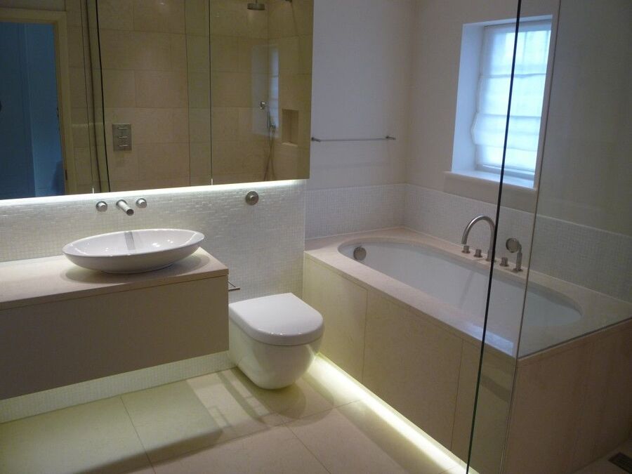 Bathroom decoration with LED strips