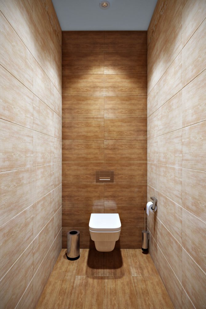 wall behind the toilet with porcelain stoneware