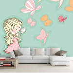 Photo wallpaper for a girl's room